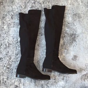 50/50 brown suede over the knee boot